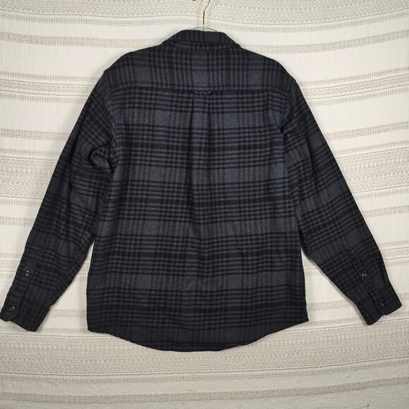 Orvis Men’s Plaid Flannel Shacket Button Up Shirt Jacket Gray Black Size L - Picture 2 of 11